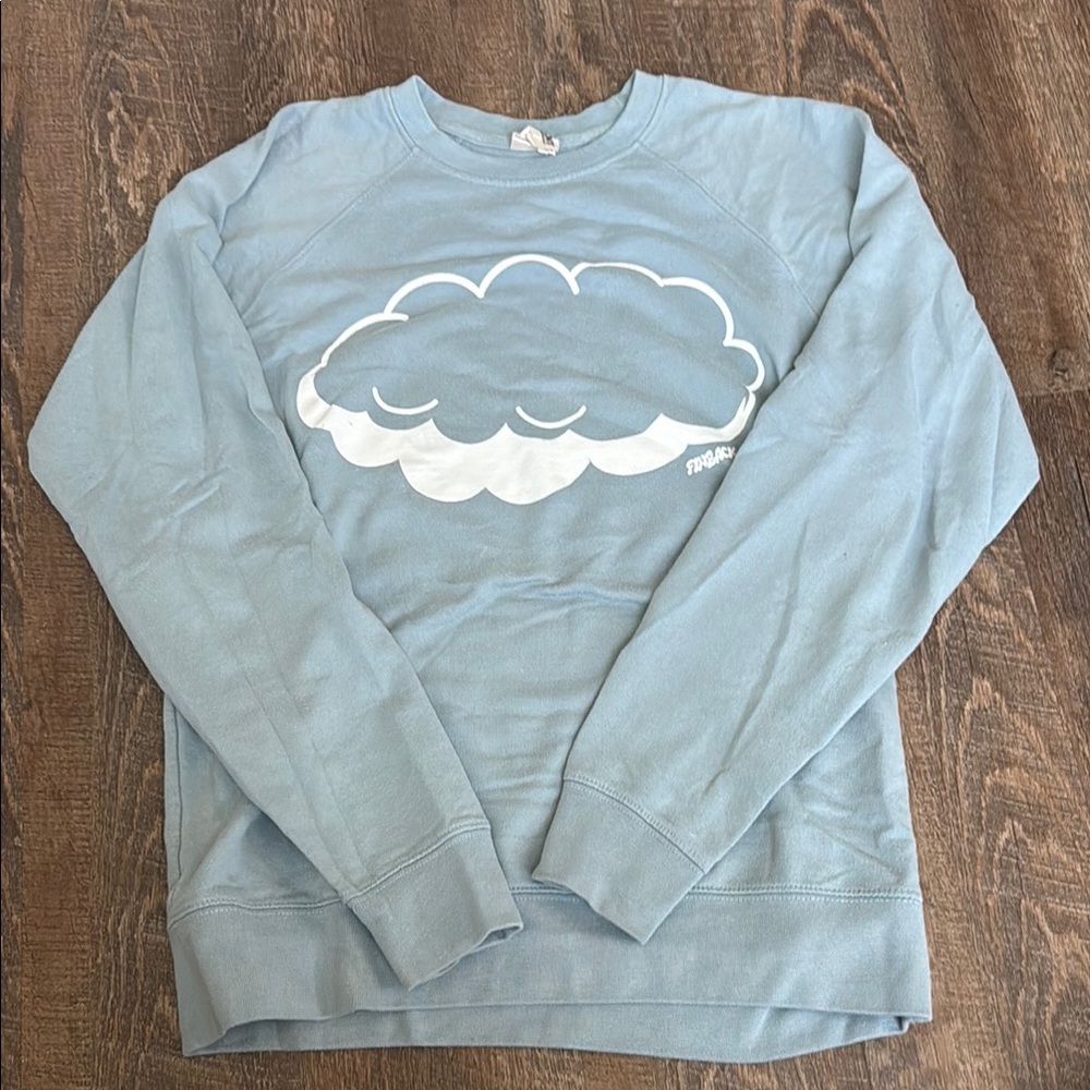 Blue Cloud Print Sweater